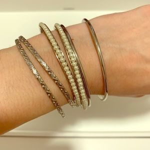 Chico’s Silver Bangle set of 6